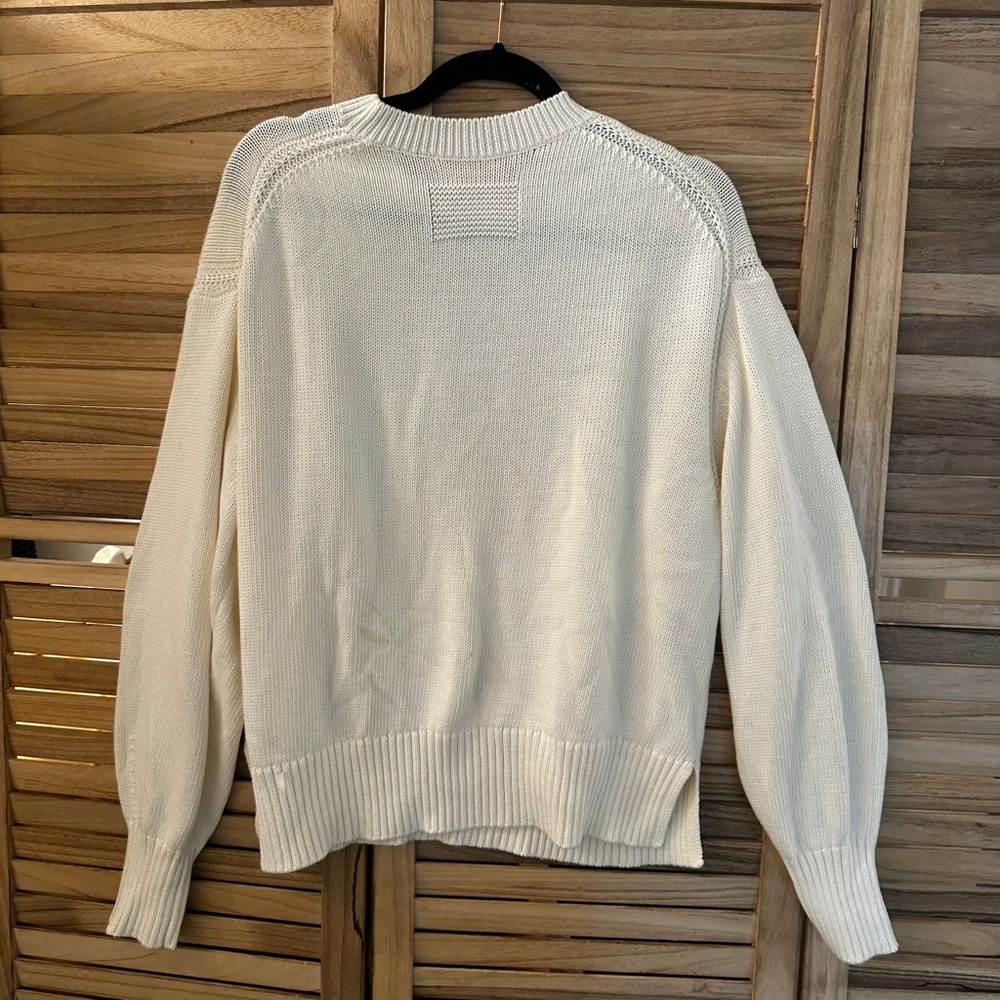 Guest In Residence  Breezy Cotton Sweater in cream size M - Picture 6 of 10